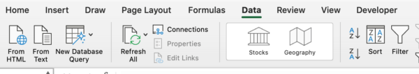 Excel Data Types