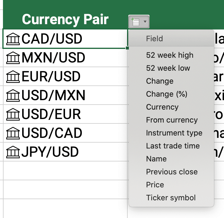 Foreign currency options