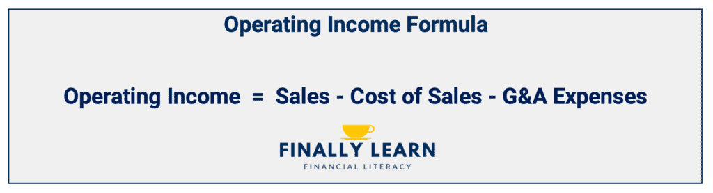 operating income formula
